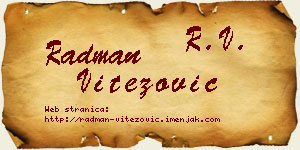 Radman Vitezović vizit kartica